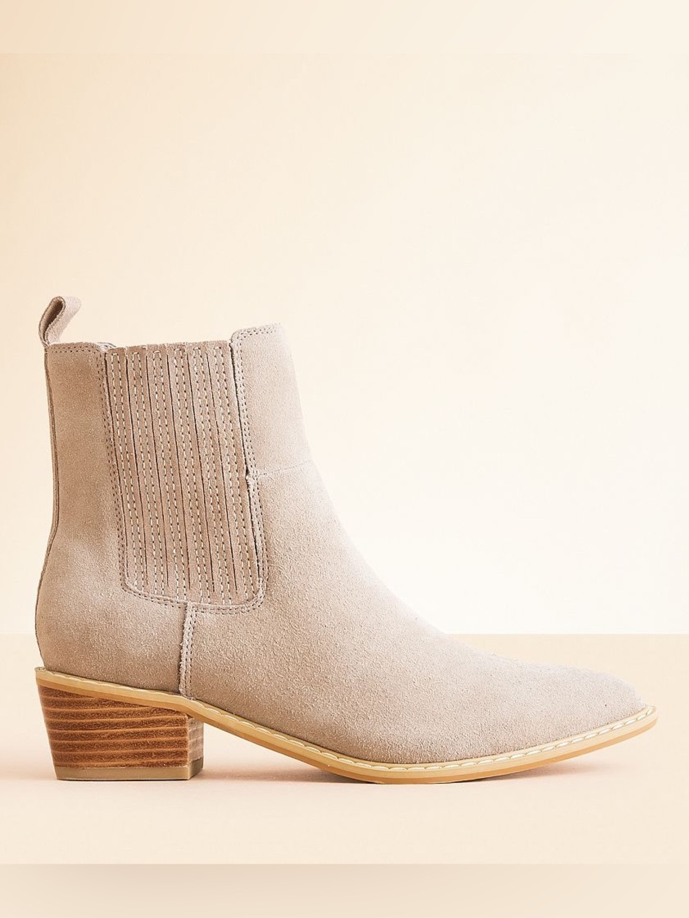 Naughty Monkey Leonor Leather Ankle Boot in Taupe Size 9